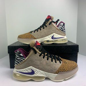 Nike Lebron 19 Low Shoes "Safari" Rattan Sail Black DM1058-200 Men's Multi Size